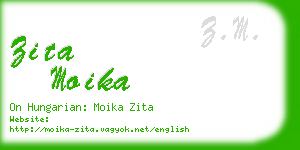 zita moika business card